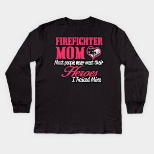 Firefighter Mom Kids Long Sleeve T-Shirt